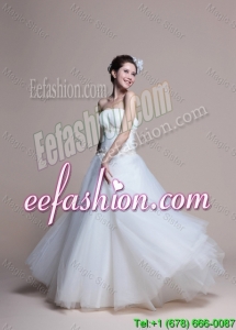 2016 Elegant A Line Strapless Wedding Dresses with Appliques