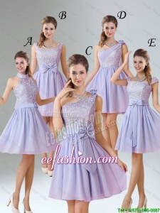 2016 Spring A Line Mini Length Bridesmaid Dresses in Lavender