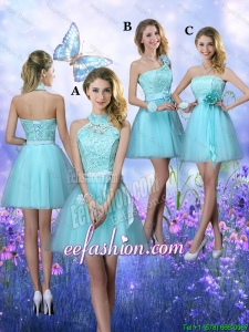 Beautiful A Line Aqua Blue Bridesmaid Dresses with Appliques