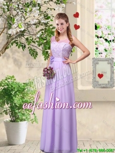 Comfortable Hand Made Flowers Prom Dresses with Lace