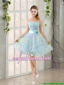Custom Made A Line Strapless 2015 Prom Dresses with Ruching