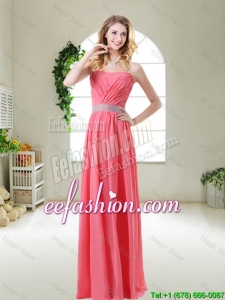 Elegant Strapless 2015 Prom Dresses in Watermelon Red