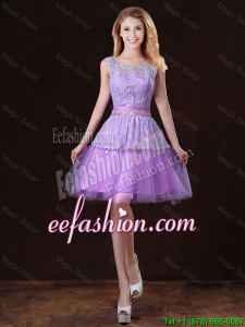 Luxurious Scoop Prom Dresses with Appliques and Belt