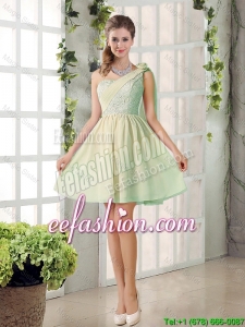 Custom Made A Line One Shoulder Lace Bridesmaid Dresses