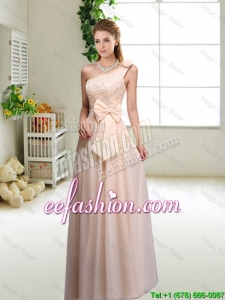 Discount One Shoulder 2016 Prom Dresses in Champagne