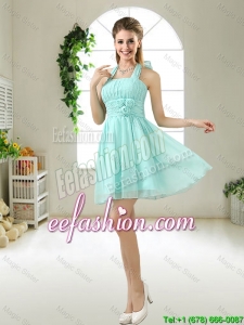 Elegant Hand Made Flowers Prom Dresses in Apple Green
