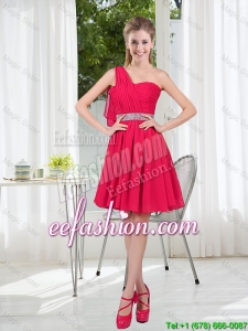 Elegant One Shoulder Short New Style Dama Dresses for Wedding Party