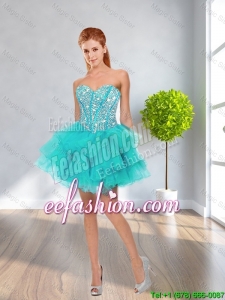 Latest New Style Ball Gown Sweetheart Beaded Dama Dresses in Multi Color