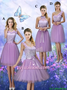 New Style Appliques Tulle Prom Dresses with Knee Length