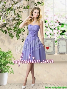 New Style Strapless Dama Dresses with Hand Made Flowers