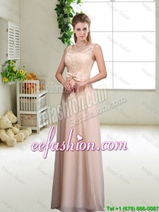 Pretty Laced and Bowknot Prom Dresses with Scoop