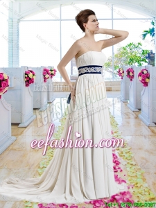 Exclusive Empire Strapless Wedding Dresses with Sashes