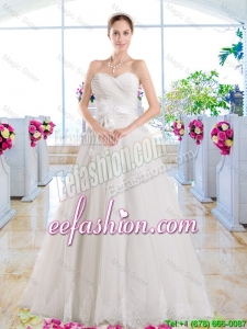Exquisite Appliques Sweetheart Wedding Dresses with A Line