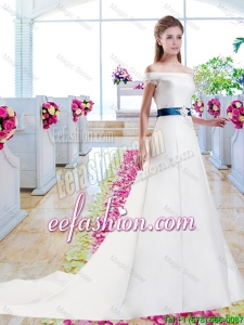 Gorgeous A Line Appliques Wedding Dresses with Off the Shoulder