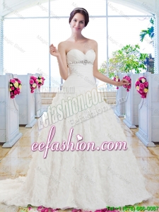 Best Selling Sweetheart Beaded Wedding Dresses for Garden