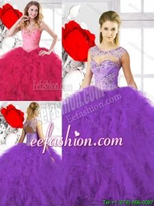 2016 Spring Gorgeous Beading Ball Gown Sweet 16 Gowns with Sweetheart