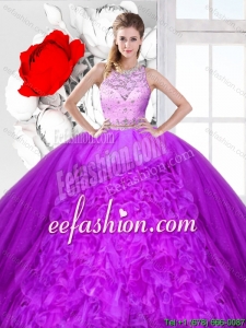 2016 Spring Gorgeous Scoop Sweet 16 Dresses with Beading and Ruffles