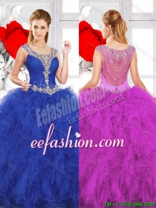 Beautiful Scoop Ruffles Quinceanera Dresses with Beading