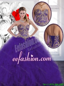 Pretty Beading and Ruffles Quinceanera Dresses with Lace Up