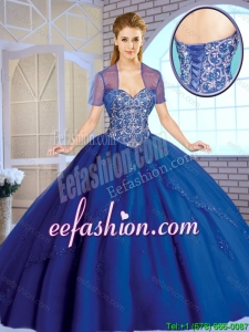 Classical Beading Sweetheart Quinceanera Gowns in Royal Blue