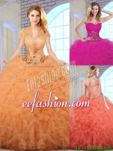 Elegant Ball Gown Sweetheart Popular 2016 Quinceanera Dresses with Ruffles