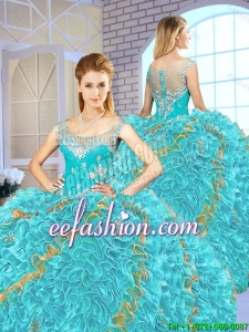 Exclusive Beading and Ruffles Quinceanera Gowns in Multi Color