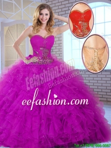 New Style Ball Gown Sweetheart Popular Quinceanera Dresses in Fuchsia