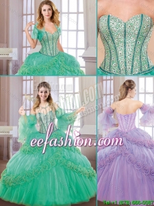New Style Sweetheart 2016 Popular Quinceanera Gowns with Hand Made Flowers