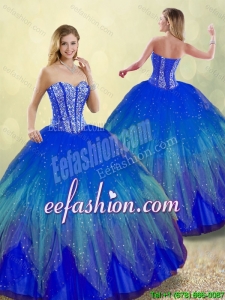 Popular 2016 Sweetheart Quinceanera Gowns with Beading