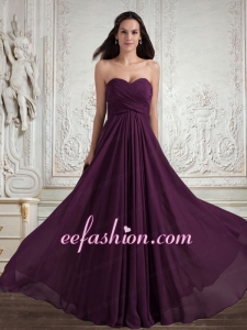Dark Purple Sweetheart Empire Ruching Popular Chiffon Prom Dress