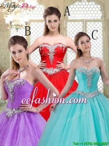 Discount Sweetheart Brush Train Quinceanera Dresses with Beading