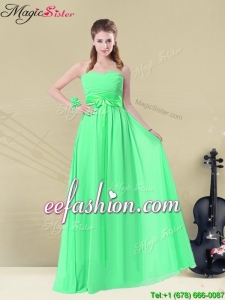 2015 Wonderful Empire Sweetheart Prom Dresses with Ruching and Belt