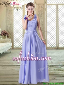 2016 Designer Empire Straps Bridesmaid Dresses in Lavender