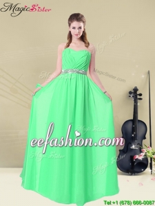 2016 Summer Gorgeous Sweetheart Floor Length Prom Dresses with Ruching and Belt