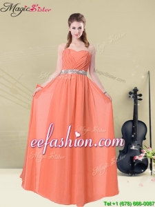 Elegant Empire Sweetheart Prom Dresses with Ruching and Belt