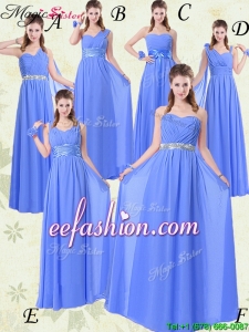 New Style Floor Length Dama Dresses with Ruching and Belt