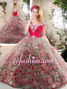 Fashionable Brush Train 2016 Quinceanera Gowns in Multi Color