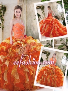 Fashionable Multi Color Quinceanera Dresses with Beading and Ruffles