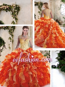 Fashionable Multi Color Quinceanera Gowns with Beading and Ruffles
