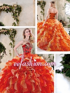 Fashionable Multi Color Quinceanera Gowns with Beading and Ruffles