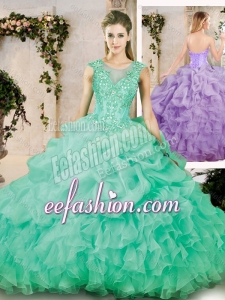 Fashionable Sweetheart Appliques Quinceanera Dresses with Brush Train