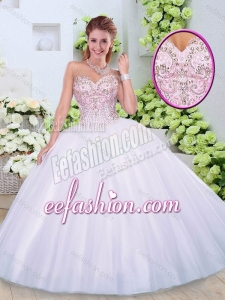 Fashionable Sweetheart Beading Quinceanera Dresses in White