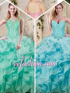Fashionable Sweetheart Quinceanera Dresses with Appliques and Ruffles