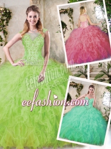 Latest Ball Gown Quinceanera Dresses with Appliques and Ruffles