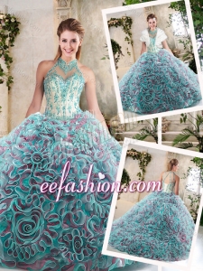 Latest Halter Top Quinceanera Dresses with Appliques