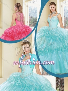 Latest Zipper Up Quinceanera Dresses with Beading