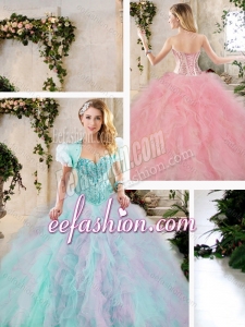 Perfect Multi Color Sweet 16 Dresses with Beading and Ruffles