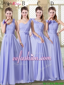 2016 Pretty Empire Floor Length Bridesmaid Dresses in Lavender