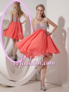 2016 Popular Sweetheart Mini Length Beading Prom Dress for Homecoming