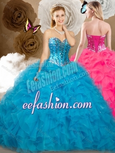 Affordable Ball Gown Sweetheart Beading and Ruffles Sweet 16 Dresses